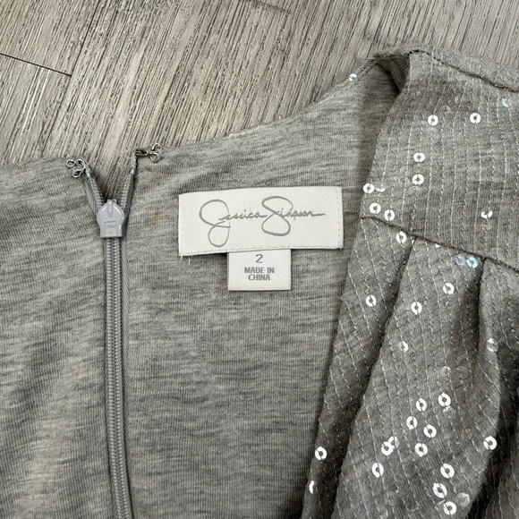 Jessica Simpson Silver Sequin Mini Dress - Size 2 - Picture 3 of 3